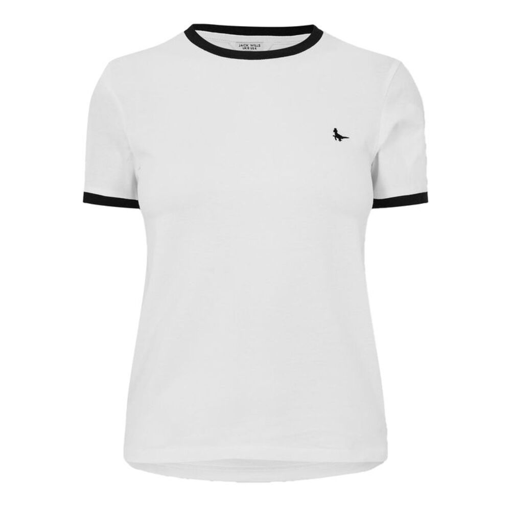 Jack Wills Womens/Ladies Trinkey Ringer T-Shirt / White